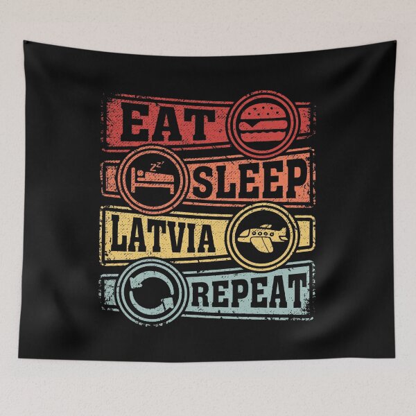 Item preview, Eat Sleep Latvia Repeat designed and sold by GabbyKash.