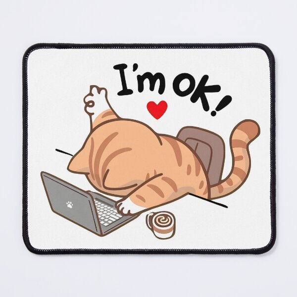 Item preview, I'm Ok Cat Working From Home Laptop Tee designed and sold by GiaoCalonas.