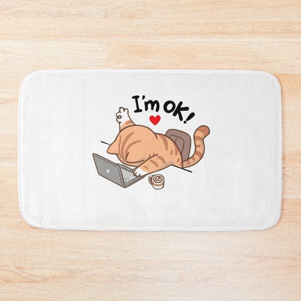Item preview, I'm Ok Cat Working From Home Laptop Tee designed and sold by GiaoCalonas.