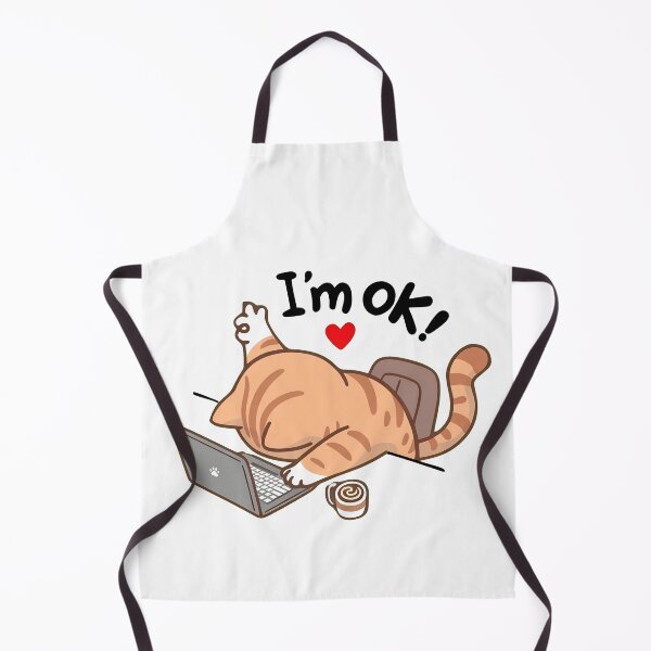 Item preview, I'm Ok Cat Working From Home Laptop Tee designed and sold by GiaoCalonas.