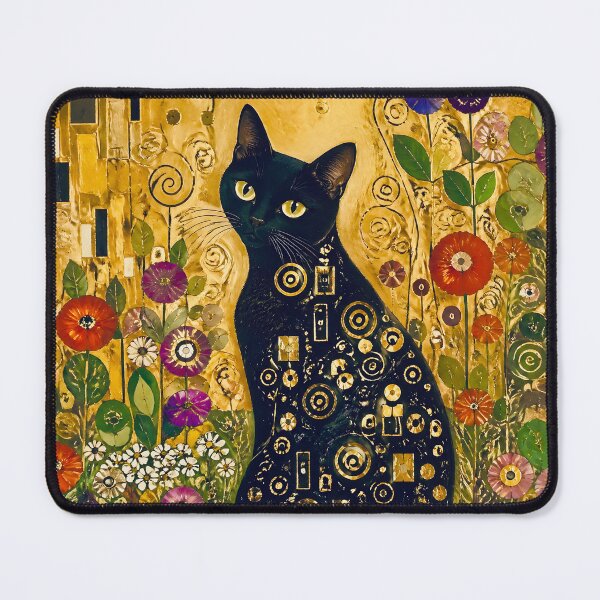 Item preview, Klimt Black Cat in Flower Garden designed and sold by Vicky Brago-Mitchell®.