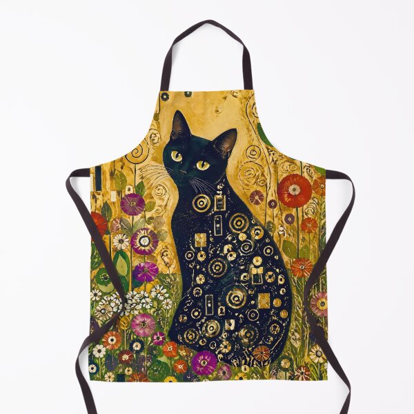 Item preview, Klimt Black Cat in Flower Garden designed and sold by Vicky Brago-Mitchell®.