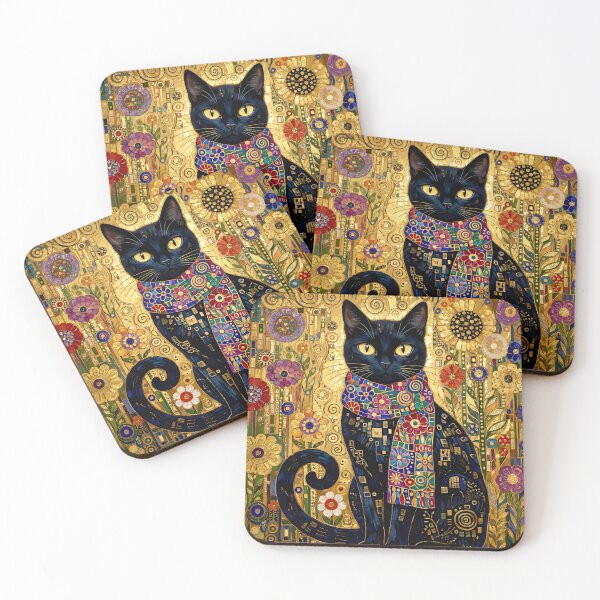 Item preview, Klimt Black Cat in Flower Garden designed and sold by Vicky Brago-Mitchell®.