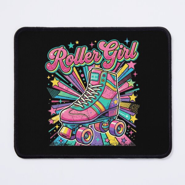 Item preview, Retro Roller Girl Colorful Roller Skate designed and sold by dudelinart.