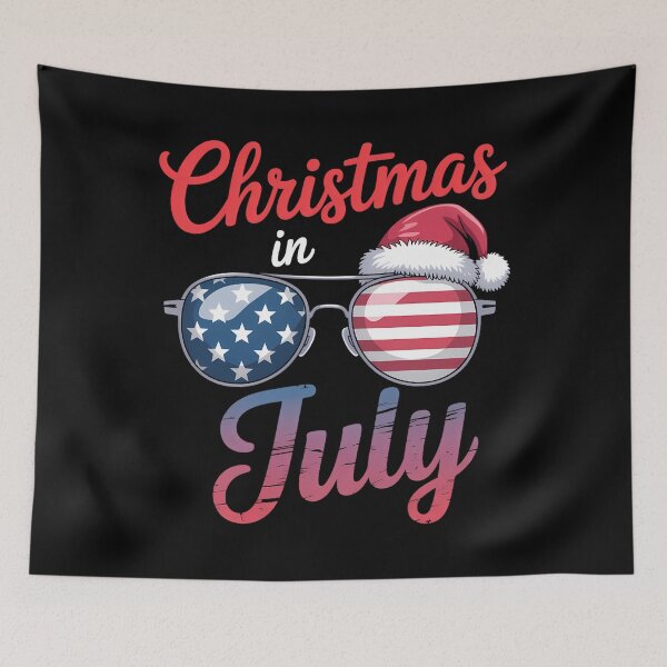 Item preview, Christmas in July USA Americain Sunglasses Santa Hat Summer designed and sold by sailorjessiArt.