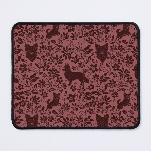 Item preview, Longhaired Chihuahua Floral Pattern | Cute Small Dog Aesthetic Design in Red designed and sold by WildLakePatterns.