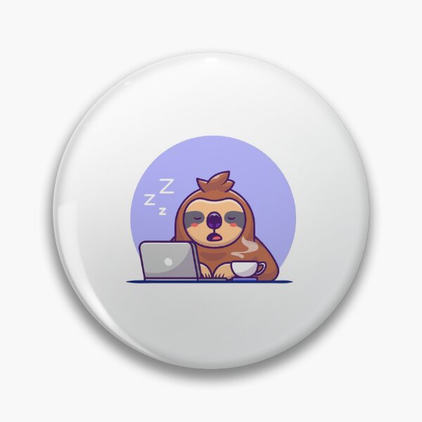 Item preview, Cute Sleeping Sloth Working on Laptop Cartoon designed and sold by mkilpt.