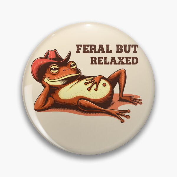 Item preview, Funny Cowboy Frog Feral But Relaxed Vintage Meme T-Shirt designed and sold by ZyxDes.
