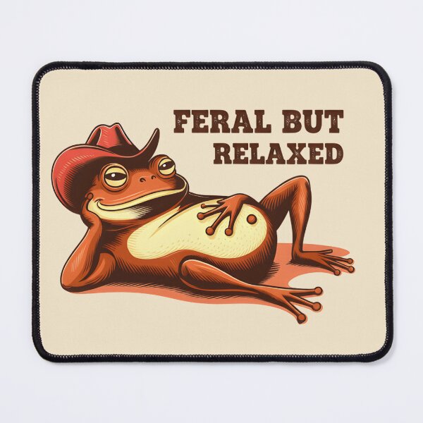 Item preview, Funny Cowboy Frog Feral But Relaxed Vintage Meme T-Shirt designed and sold by ZyxDes.