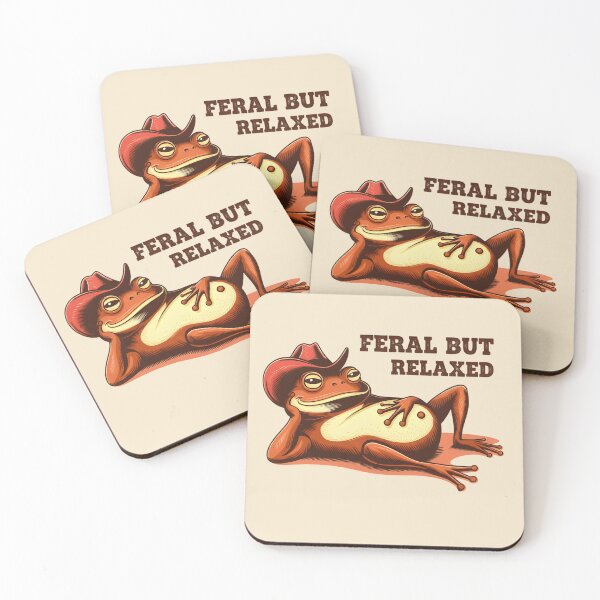 Item preview, Funny Cowboy Frog Feral But Relaxed Vintage Meme T-Shirt designed and sold by ZyxDes.