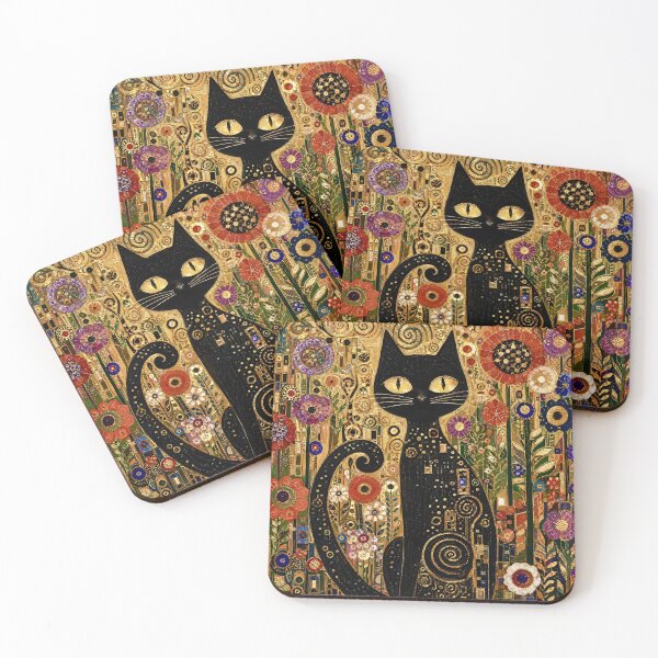 Item preview, Klimt Black Cat in Flower Garden designed and sold by Vicky Brago-Mitchell®.