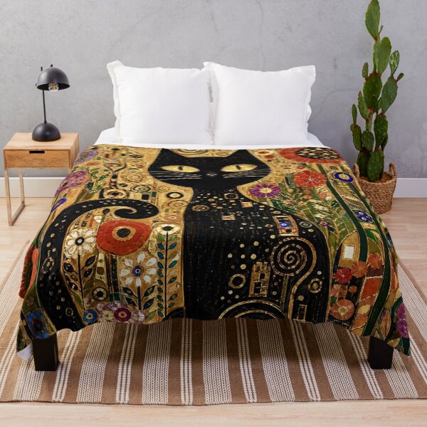 Item preview, Klimt Black Cat in Flower Garden designed and sold by Vicky Brago-Mitchell®.