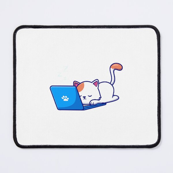 Item preview, Cute Cat Sleeping on Laptop Keyboard Cartoon designed and sold by mkilpt.
