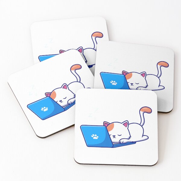Item preview, Cute Cat Sleeping on Laptop Keyboard Cartoon designed and sold by mkilpt.