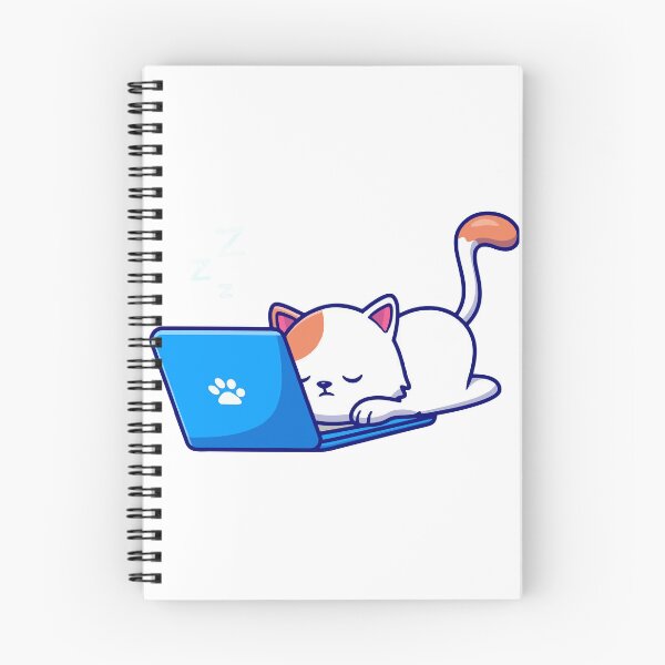 Item preview, Cute Cat Sleeping on Laptop Keyboard Cartoon designed and sold by mkilpt.