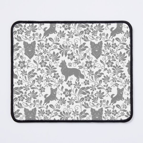 Item preview, Longhaired Chihuahua Floral Pattern | Cute Small Dog Aesthetic Design in Grey designed and sold by WildLakePatterns.