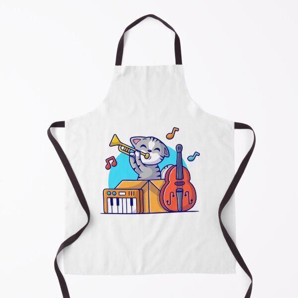 Item preview, Cute Musician Cat Playing Trumpet with Instruments designed and sold by mkilpt.