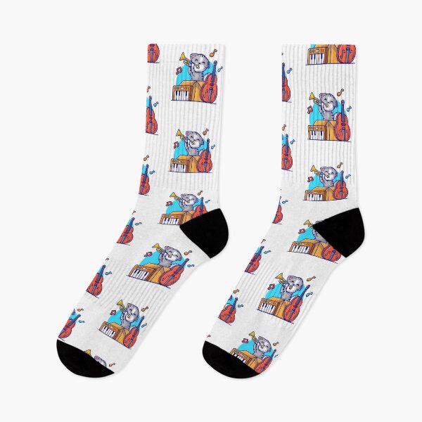 Item preview, Cute Musician Cat Playing Trumpet with Instruments designed and sold by mkilpt.