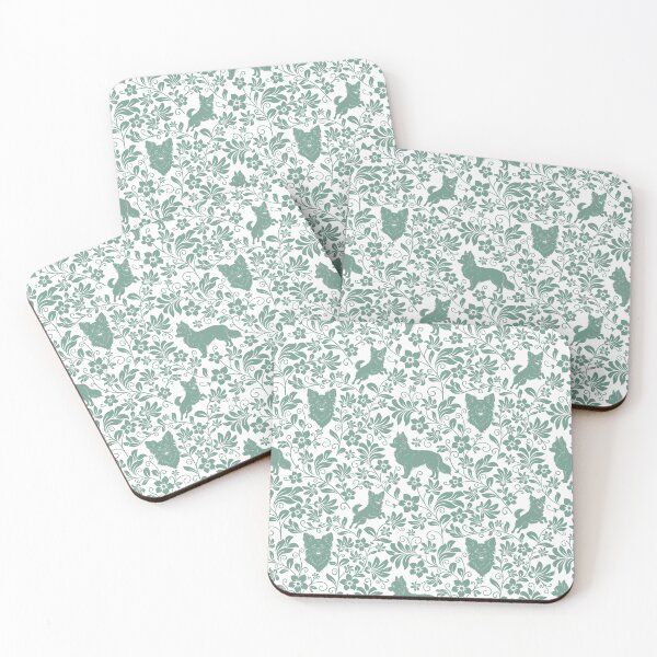 Item preview, Longhaired Chihuahua Floral Pattern | Cute Small Dog Aesthetic Design in Green designed and sold by WildLakePatterns.