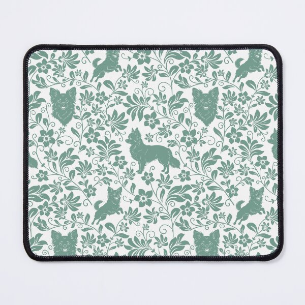 Item preview, Longhaired Chihuahua Floral Pattern | Cute Small Dog Aesthetic Design in Green designed and sold by WildLakePatterns.