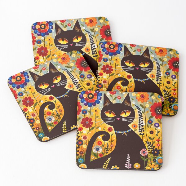Item preview, Klimt Cat in Flower Garden designed and sold by Vicky Brago-Mitchell®.