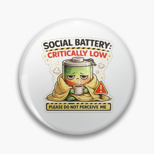 Item preview, Social Battery Critically Low Funny Introvert Battery designed and sold by DavorNS.