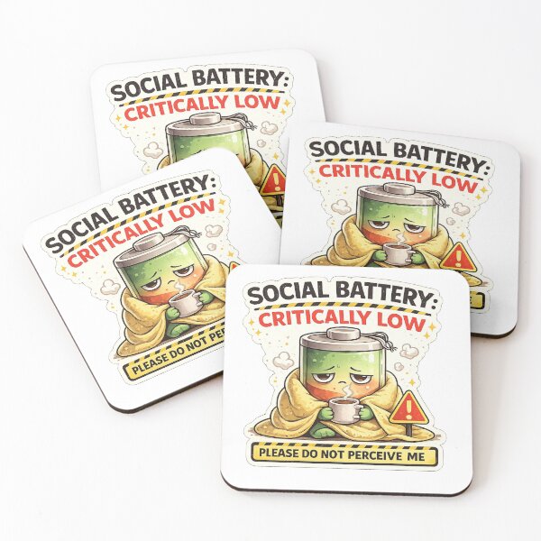 Item preview, Social Battery Critically Low Funny Introvert Battery designed and sold by DavorNS.