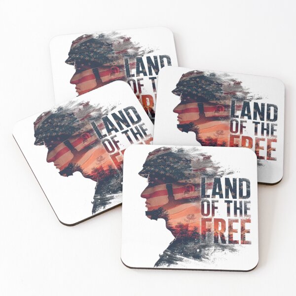 Item preview, Land Of The Free Patriotic Soldier American Flag Design designed and sold by PlumArtDesign.
