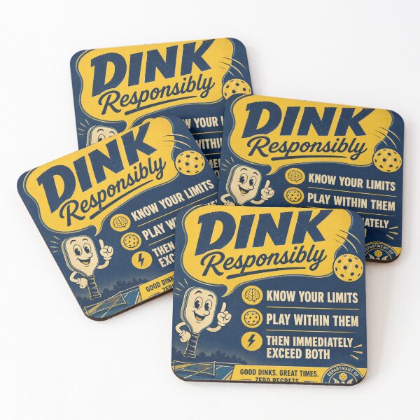 Item preview, Dink Responsibly Pickleball Funny PSA – Retro Vintage Humor Art | Pickleball Gift designed and sold by irfanshikh.