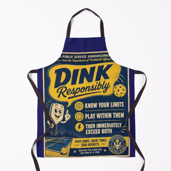 Item preview, Dink Responsibly Pickleball Funny PSA – Retro Vintage Humor Art | Pickleball Gift designed and sold by irfanshikh.