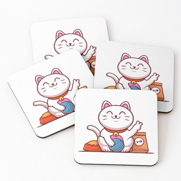 Item preview, Cute Maneki Neko Lucky Cat Cartoon Illustration designed and sold by mkilpt.