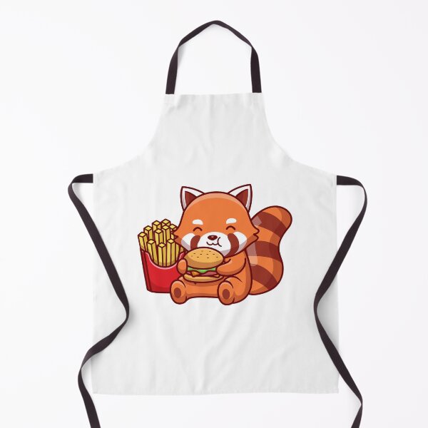 Item preview, Cute Red Panda Eating Burger and French Fries designed and sold by mkilpt.