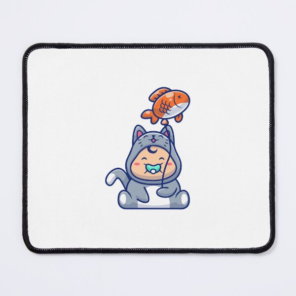 Item preview, Cute Baby in Cat Costume with Fish Balloon designed and sold by mkilpt.