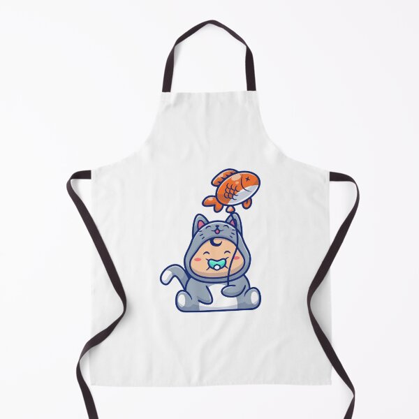 Item preview, Cute Baby in Cat Costume with Fish Balloon designed and sold by mkilpt.