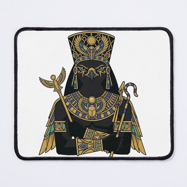 Item preview, Sovereign Ancient Egyptian God Horus Vector Art - Majestic Falcon Sky Deity Silhouette, Pharaonic Warrior Spear & Gold Scarab Graphic designed and sold by Queen Cleopatra.