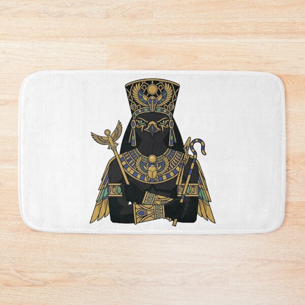 Item preview, Sovereign Ancient Egyptian God Horus Vector Art - Majestic Falcon Sky Deity Silhouette, Pharaonic Warrior Spear & Gold Scarab Graphic designed and sold by Queen Cleopatra.