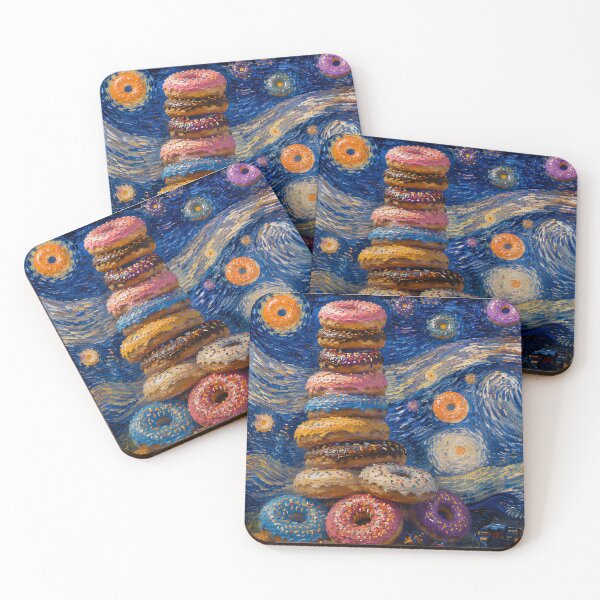 Item preview, Starry Night of Donuts | Van Gogh Food Art Parody designed and sold by Verdant Rose Studio.