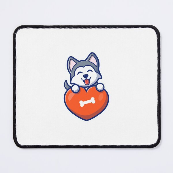 Item preview, Cute Siberian Husky Dog Hugging Big Red Heart designed and sold by mkilpt.