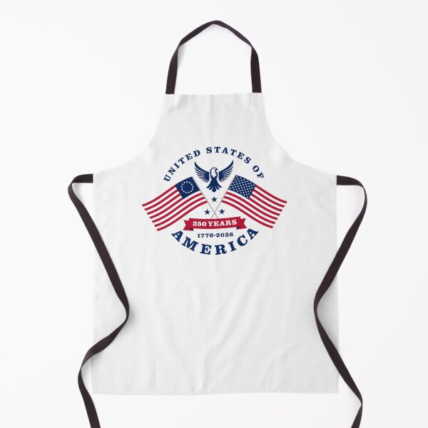 Item preview, United States of America 250 Years 1776-2026 - Old and Current Flags (on white) designed and sold by STUDIO-72.
