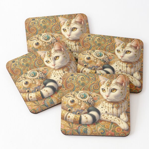 Item preview, Klimt Cat with Gold Jewelry  designed and sold by Vicky Brago-Mitchell®.