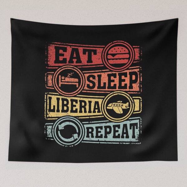 Item preview, Eat Sleep Liberia Repeat designed and sold by GabbyKash.