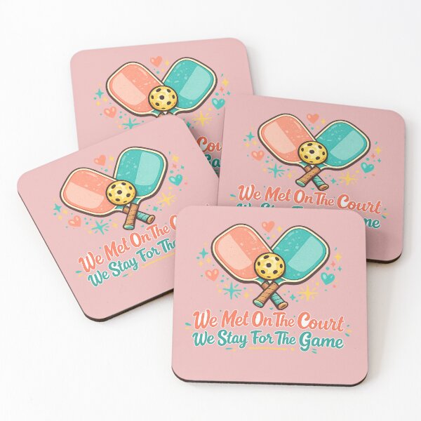 Item preview, We Met On The Court Pickleball Couples – Cute Paddle Heart Art | Pickleball Couple Gift designed and sold by irfanshikh.