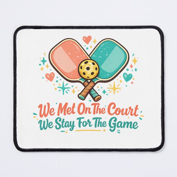 Item preview, We Met On The Court Pickleball Couples – Cute Paddle Heart Art | Pickleball Couple Gift designed and sold by irfanshikh.