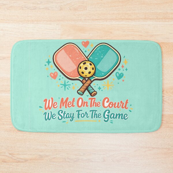 Item preview, We Met On The Court Pickleball Couples – Cute Paddle Heart Art | Pickleball Couple Gift designed and sold by irfanshikh.