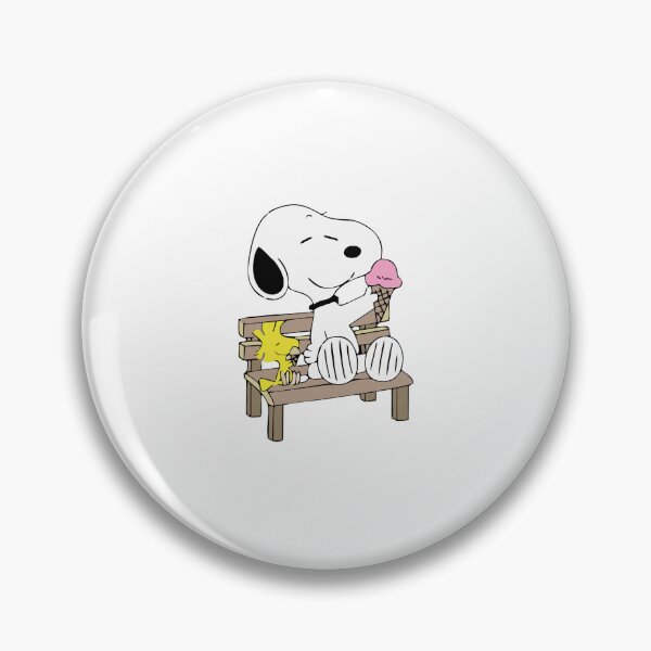 Item preview, Snoopy and Woodstock Eating Ice Cream on Bench designed and sold by mkilpt.