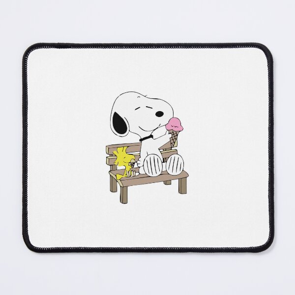 Item preview, Snoopy and Woodstock Eating Ice Cream on Bench designed and sold by mkilpt.
