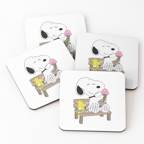 Item preview, Snoopy and Woodstock Eating Ice Cream on Bench designed and sold by mkilpt.