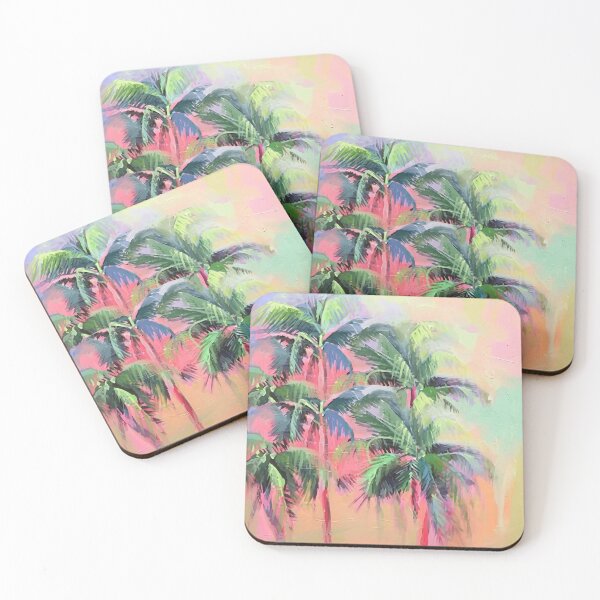 Item preview, Vibrant Tropical Palm Trees Pastel Oil Painting designed and sold by Laura Vancleave.