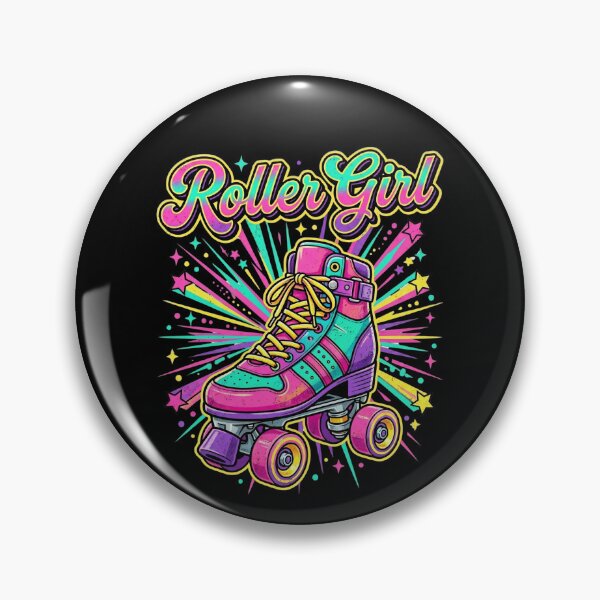 Item preview, Retro Roller Girl Colorful Roller Skate designed and sold by dudelinart.