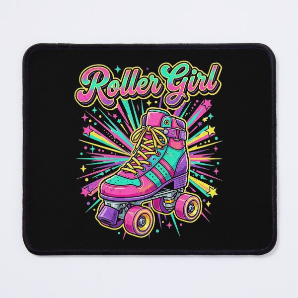Item preview, Retro Roller Girl Colorful Roller Skate designed and sold by dudelinart.